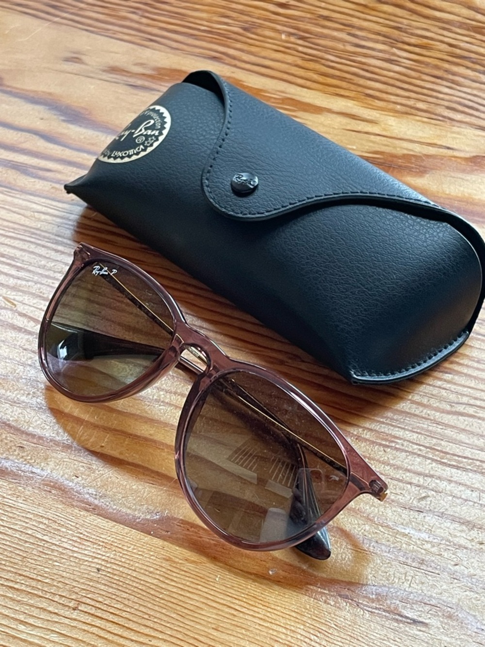 Ray-Ban Purple Transparent Frame Sunglasses with Gradient Lenses